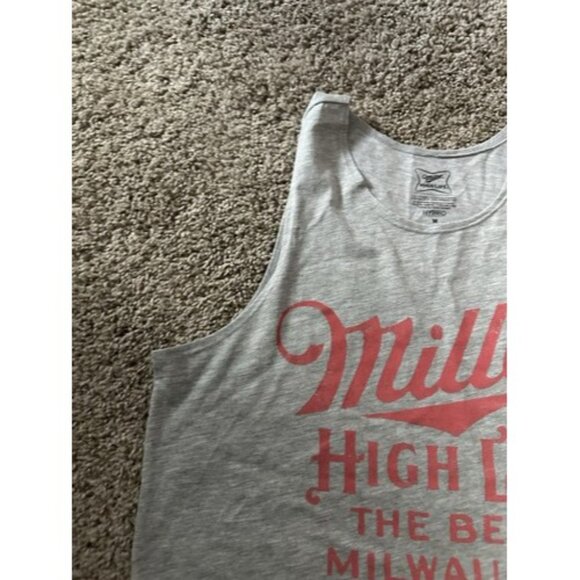 Miller High Life Tank Top Muscle Shirt Mens Size Medium Gray Pullover Casual - Picture 3 of 10